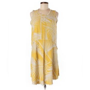 vintage yellow sleeveless midi dress